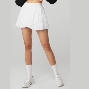 ALO Yoga White Ace Tennis Skirt